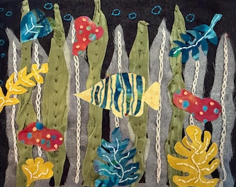Slow Stitch Kit - ocean scene