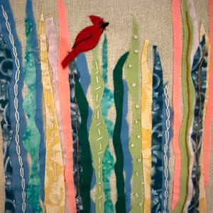 Feather and Fringe Slow Stitch Kit (Cardinal in the Spring)