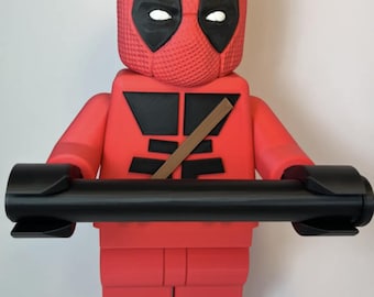 Deadpool Lego Block Figure Toilet Paper Holder - Fun Bathroom Accessory