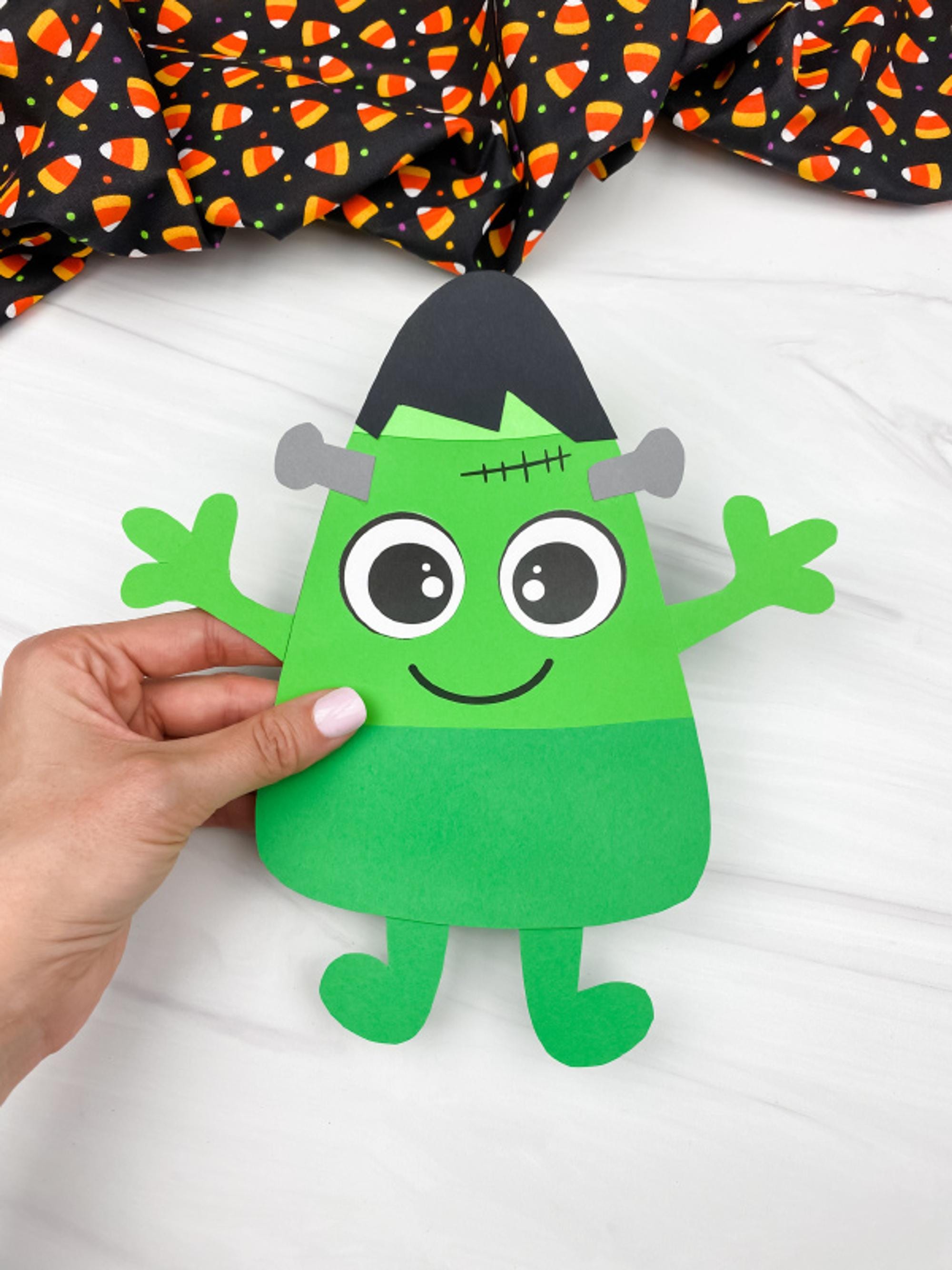 Frankenstein Candy Corn Craft Template Halloween Cut Paste Activity…