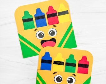 Crayon Box Craft Template | TK Classroom Idea | School Supply Craft for Back To School