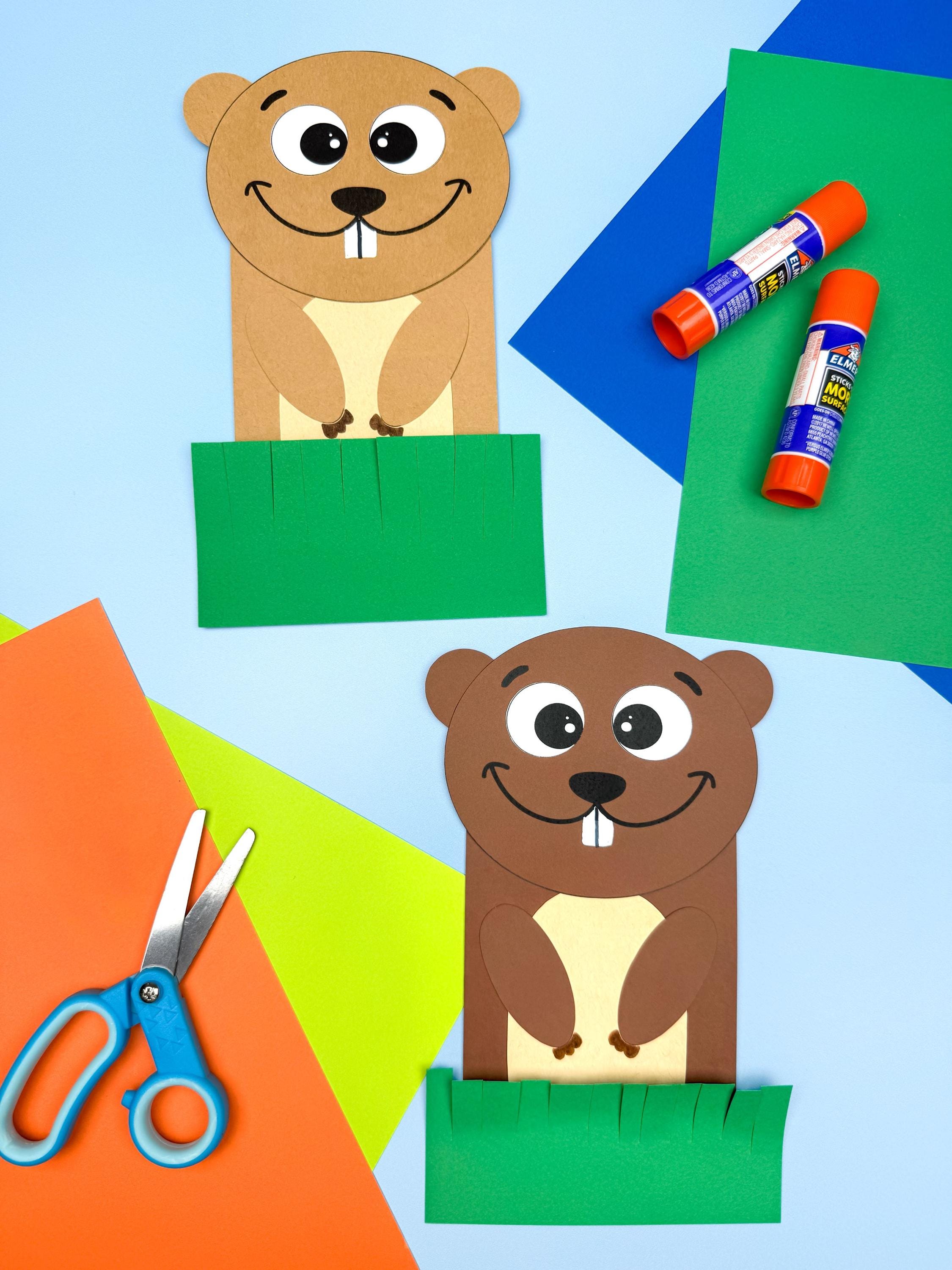 43 Must-Make February Crafts for Kids for Beating Boredom 28 Groundhog Shape Craft Template Cute Groundhog Kit Lesson Plan Idea…