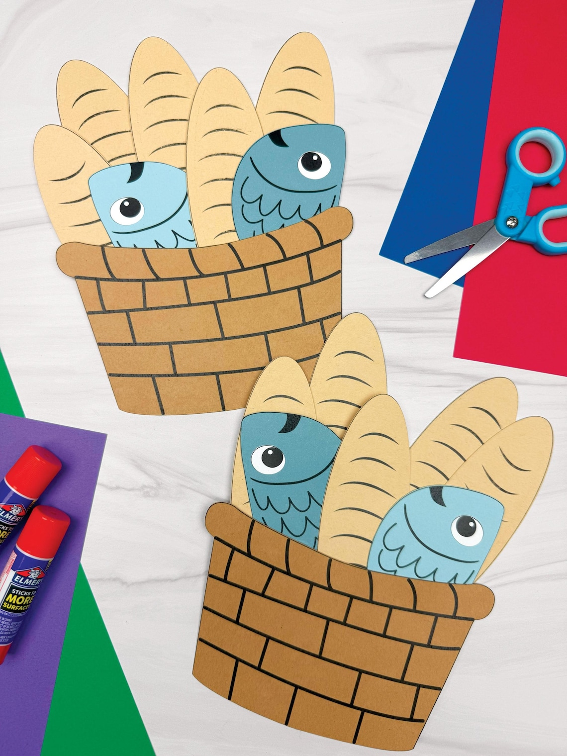 5 Loaves & 2 Fish Craft Template | Simple Bible Craft | Childrens ...