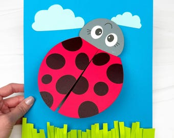 3D Ladybug Craft Template | Bug Unit Study Activity | Spring Insect Idea For Kids