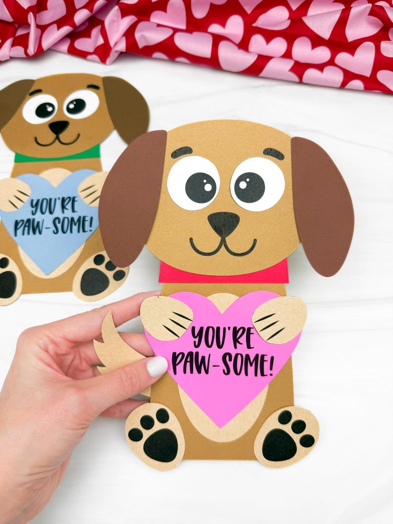 Dog Valentine Craft Template | Prek Valentine Craft Printable | Puppy ...