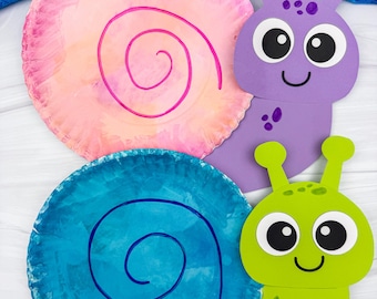 Snail Paper Plate Craft Template | Snail Craft Idea | Insect Unit Craft | Spring Classroom Idea