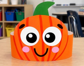 Pumpkin Headband Template | Fall Lesson Supplement | Paper Crown Craft for Kids