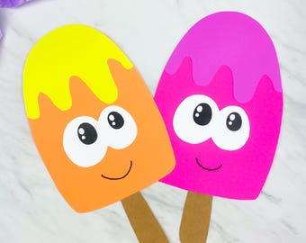 Ice Cream Paper Craft Template | PreK Ice Cream | Popsicle Bulletin Board Idea