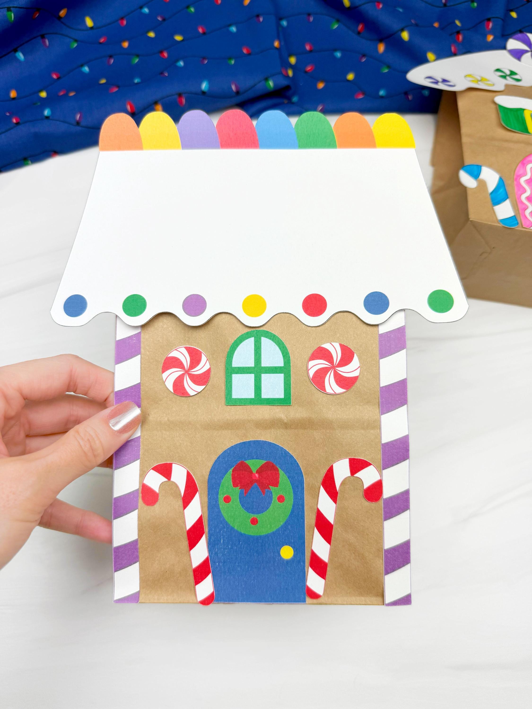 Printable Gingerbread Paper Bag House Kit Christmas Classroom Craft…
