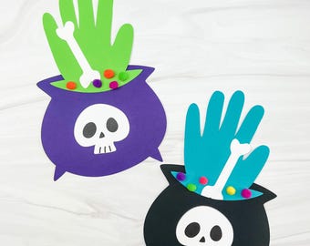 Handprint Witches Brew Craft Template | Quick Halloween DIY | Low Prep October Keepsake for Kids