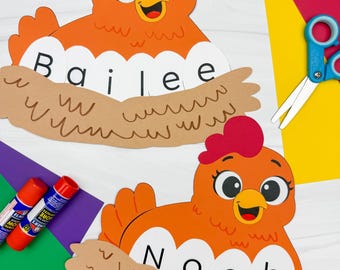 Chicken Name Craft Template | Farm Name Activity For Preschool & Pre K | Literacy Idea