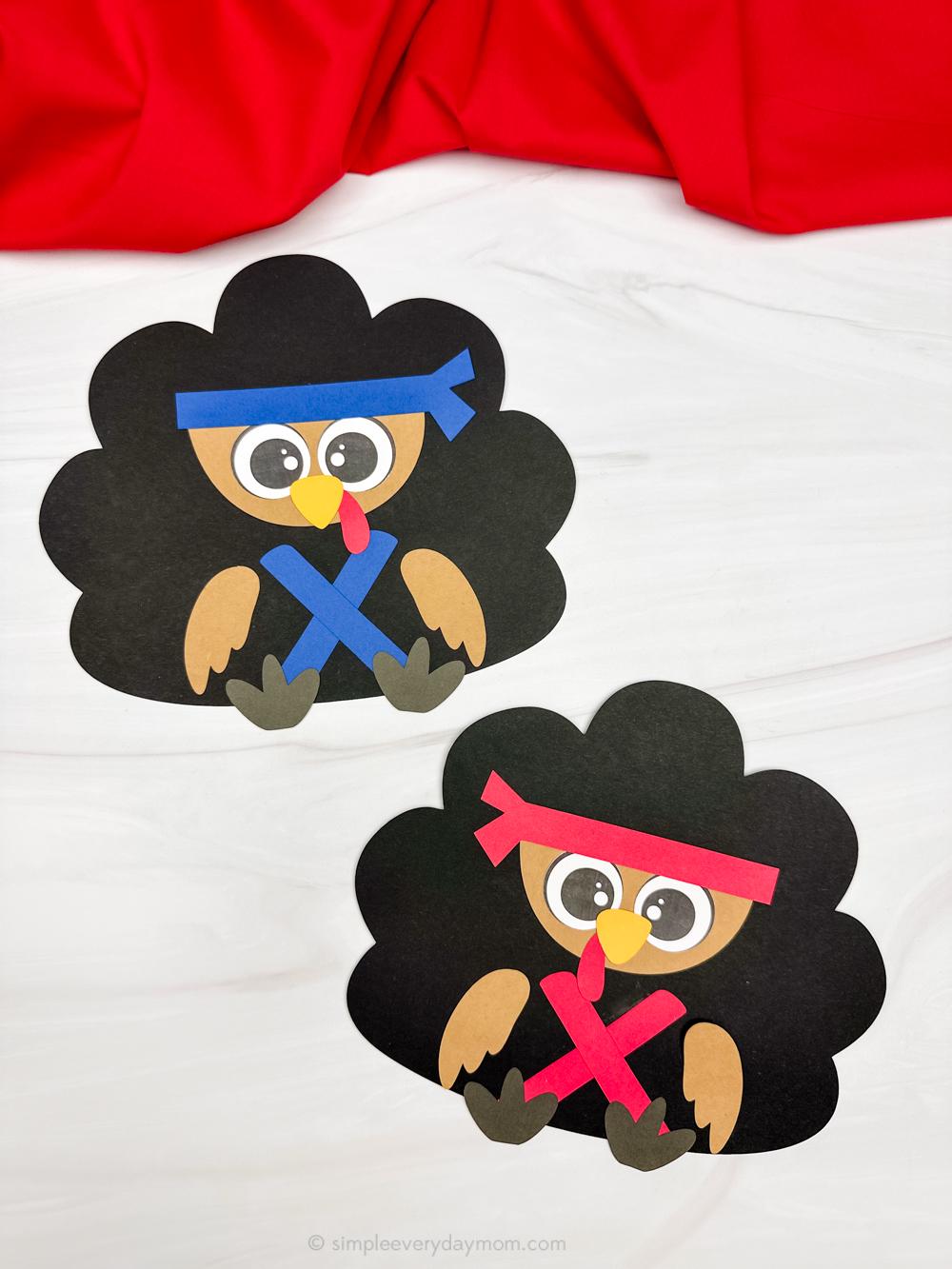 22 Ninja Crafts for Kids to Make at Home 5 Ninja Turkey Costume Printable DIY Hide The Turkey Template For Boys