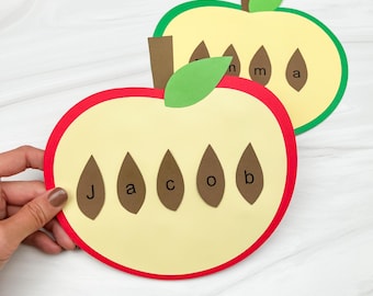 Modèle de création de nom de pomme | Activité à imprimer pour l'automne ou la rentrée scolaire