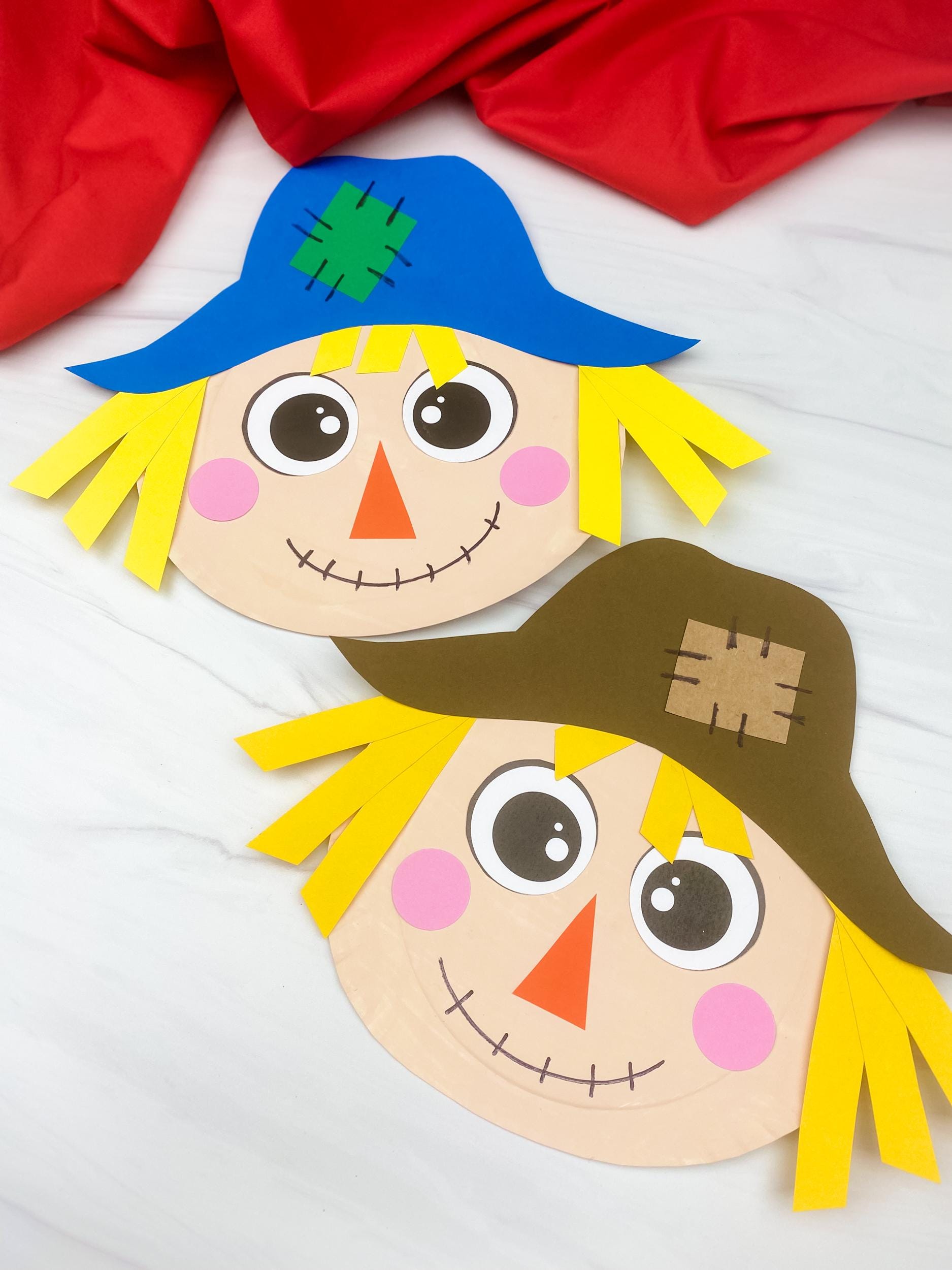 Scarecrow Paper Plate Craft Template Scarecrow Face Art Class Fall…