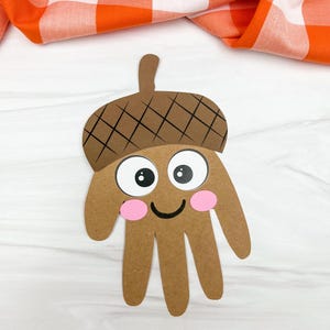 Handprint Acorn Craft Template | Fun Fall Classroom Activity for Kids ...