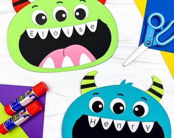 Monster Name Craft Template | Group Craft Option for Halloween | Preschool & Kindergarten Idea