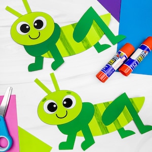 Grasshopper Craft for Kids Template | Early Learner Craft for Spring | Bug Unit Study Activity