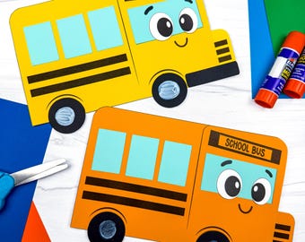 Bus Shape Craft Template | TK Classroom Idea | Back To School Teacher Resource