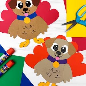 Mall för att förkläda kalkonhund | Göm kalkonprojektet | Idé för klassrumsdörr med Thanksgiving | Pyssel för förskola/dagis