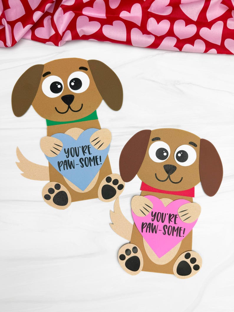 Dog Valentine Craft Template | Prek Valentine Craft Printable | Puppy ...