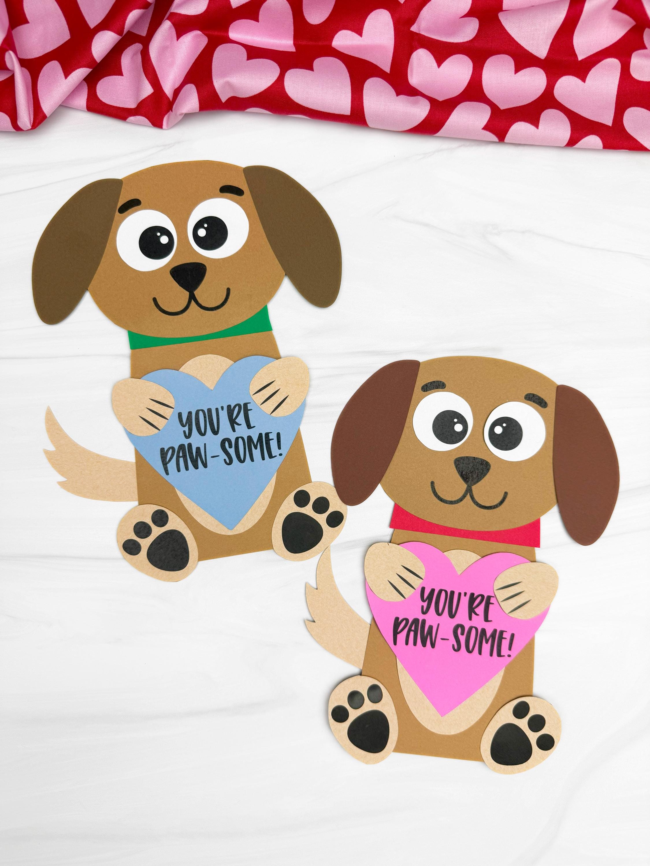 Dog Valentine Craft Template | Prek Valentine Craft Printable | Puppy ...