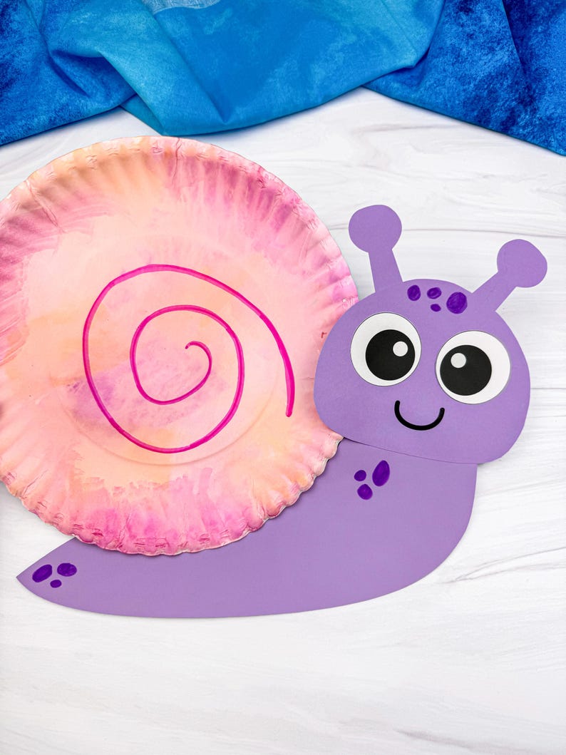 Snail Paper Plate Craft Template | Snail Craft Idea | Insect Unit Craft ...
