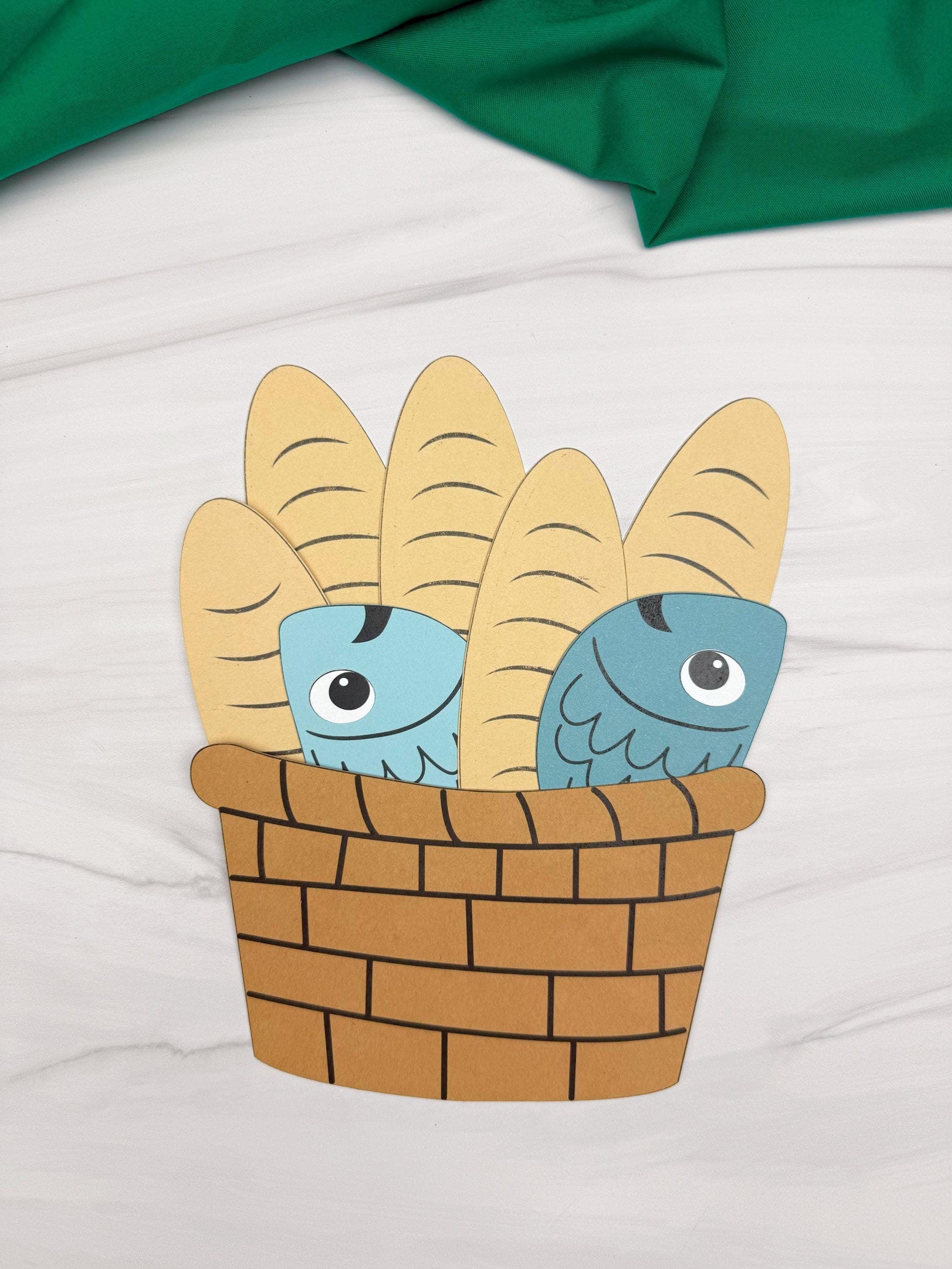 5 Loaves & 2 Fish Craft Template | Simple Bible Craft | Childrens ...