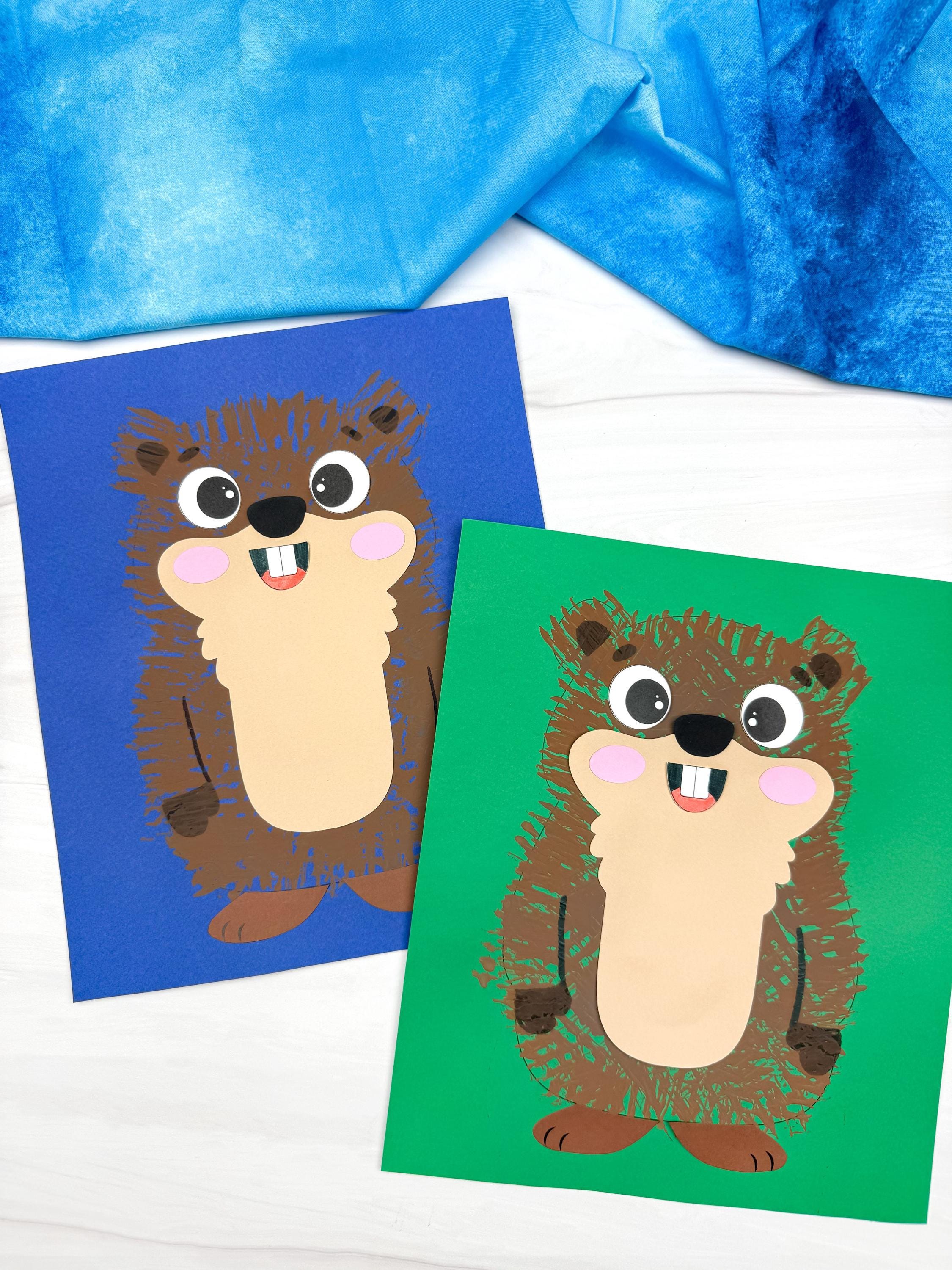 43 Must-Make February Crafts for Kids for Beating Boredom 26 Groundhog Day Art Activity Template Groundhog Art Class Idea Group…