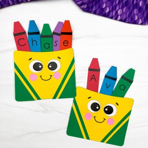 Printable Crayon Box Name Craft Template: Back to School Activity (PDF Download)