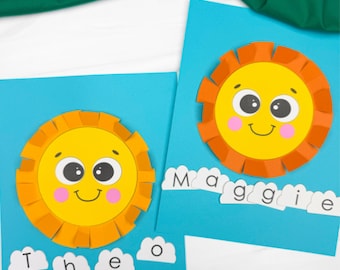 Sun Name Craft Template | Class Project Idea | Pre K Name Craft for Kids