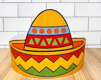 Sombrero Headband Craft Template | Cinco de Mayo Fiesta Craft | Class Centers Craft