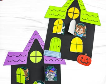 Peekaboo Haunted House Craft Template |