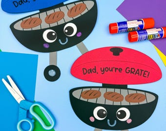 Father's Day Grill Craft Template | Class Project idea | Barbecue Idea for Dad