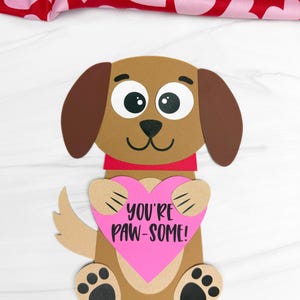 Dog Valentine Craft Template | Prek Valentine Craft Printable | Puppy ...