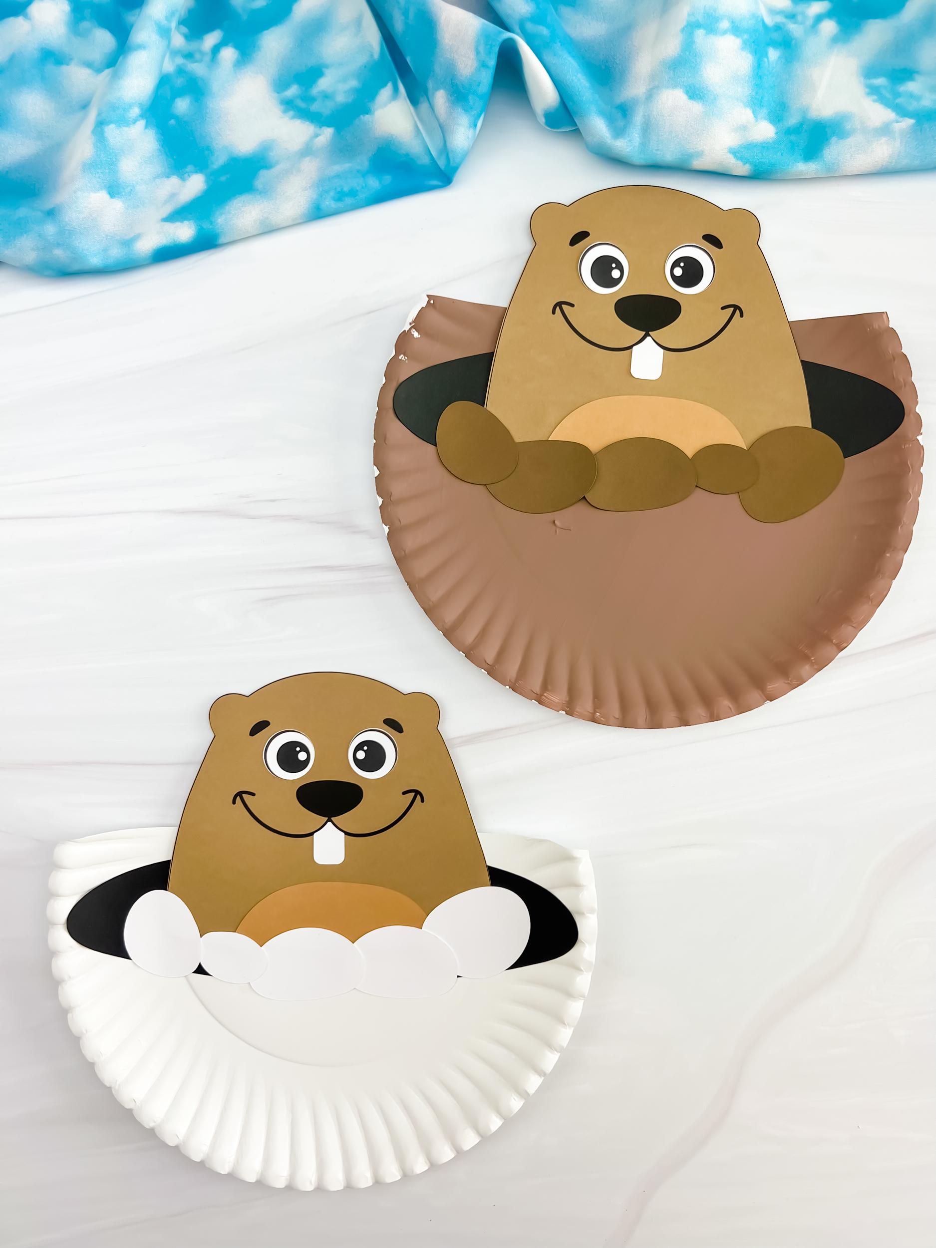 Groundhog Paper Plate Craft Template Elementary Art Time Childcare…