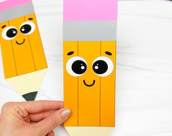 Pencil Shape Craft Template | Class Project Idea | TK Classroom Idea for Kids