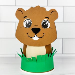 Modèle artisanal de marmotte en papier | Artisanat de la classe des savoirs traditionnels | Activité de février pour les enfants