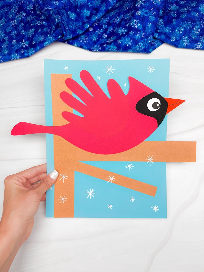 Handprint Cardinal Craft Template | Daycare Winter Idea | January ...