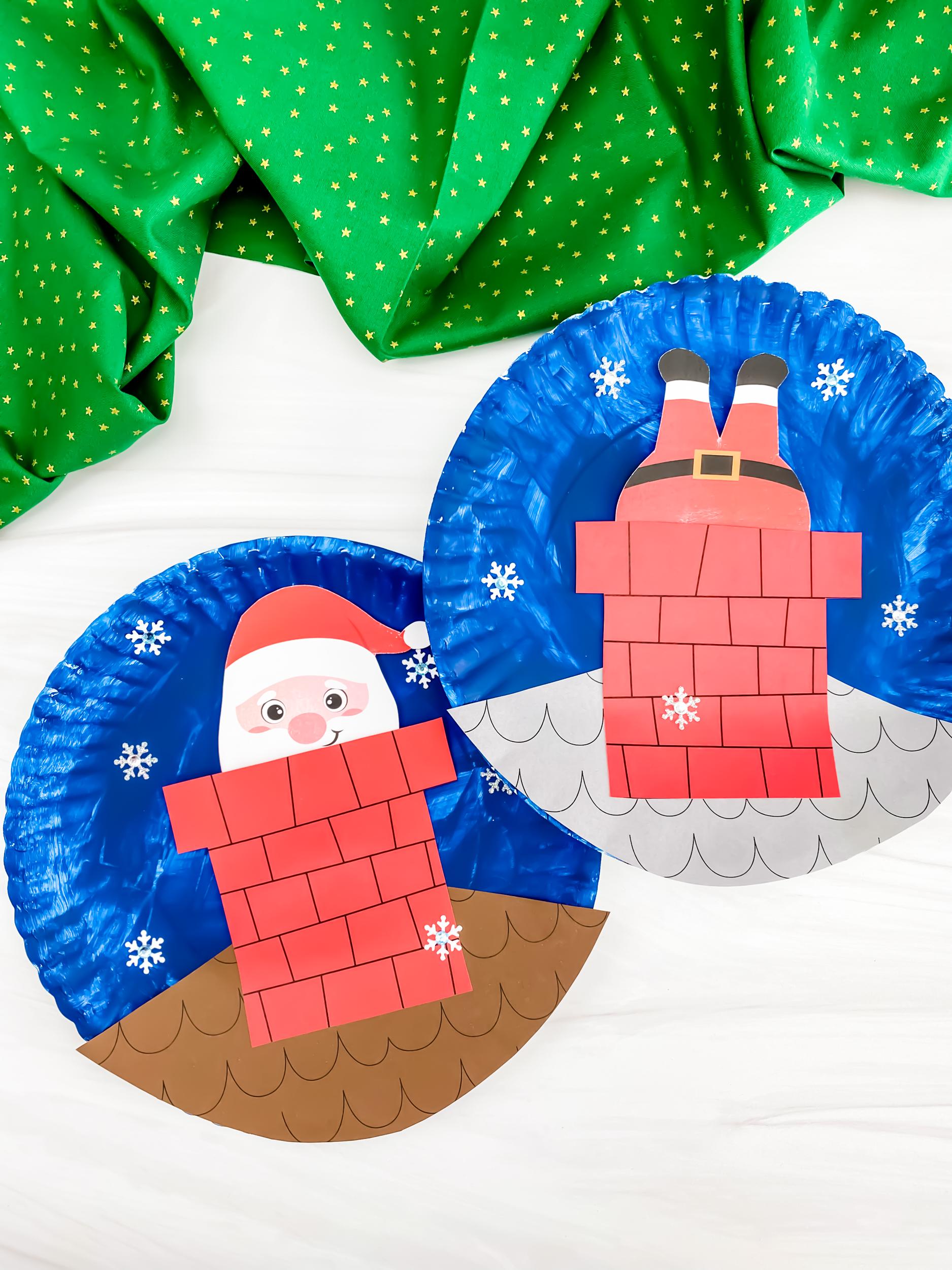 Moving Santa Craft Template | Paper Plate Santa Pop up Craft ...