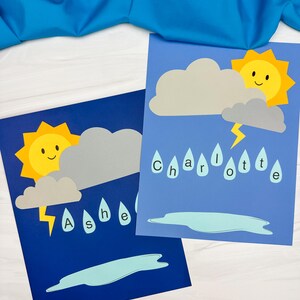 Plantilla para manualidades con nombres de primavera / Idea para el aula de TK / Suplemento para el estudio de la unidad meteorológica