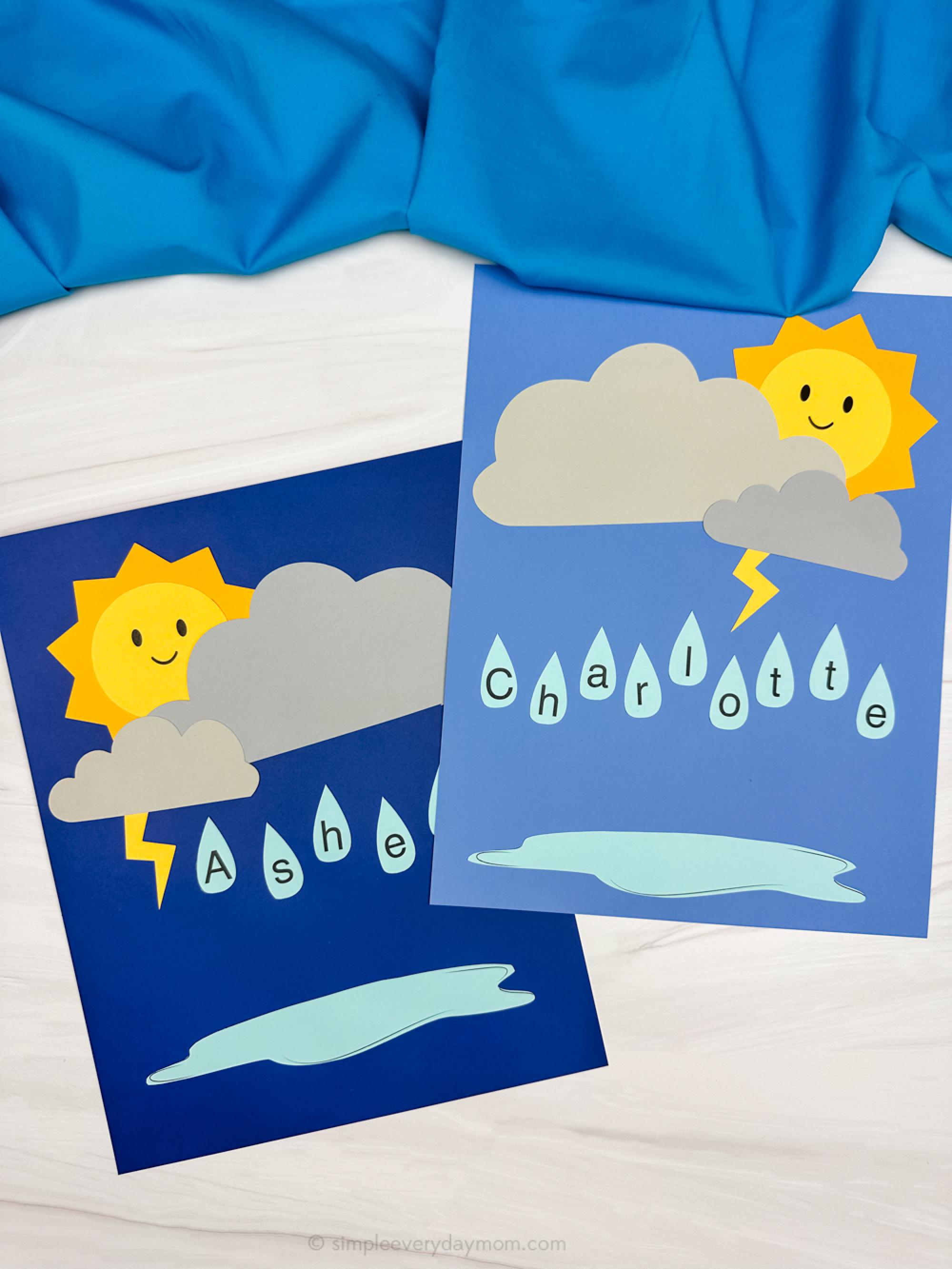 29 Creative Weather Crafts for Kids 11 Spring Name Craft Template TK Classroom Idea Weather Unit Study…