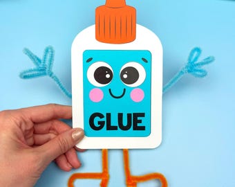 Glue Bottle Craft Template | Quick Prep Craft | TK Craft Activity for Kids