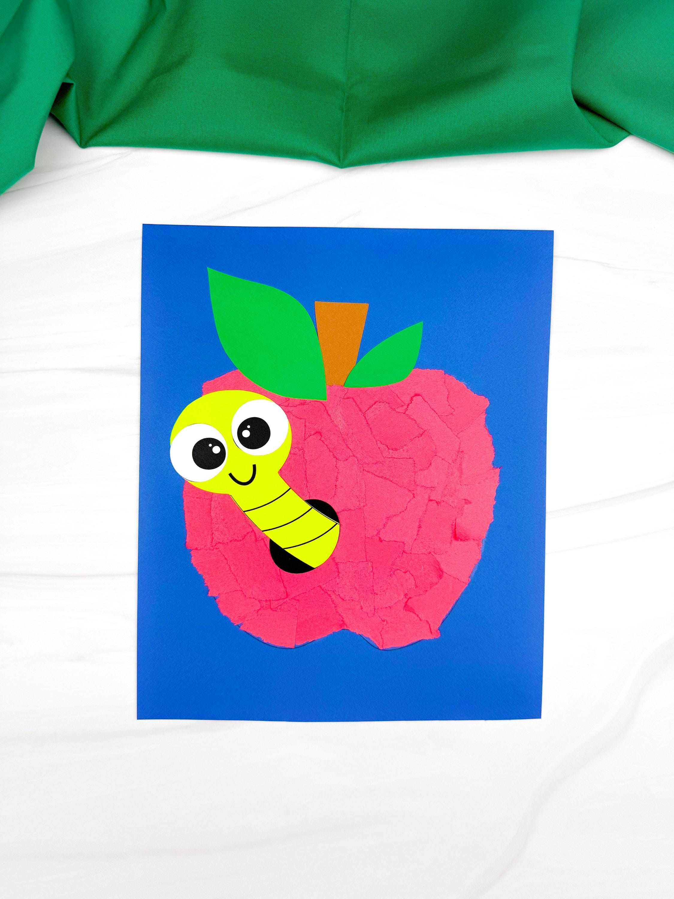Apple Torn Paper Craft Template | Printable Fall & Back to School ...