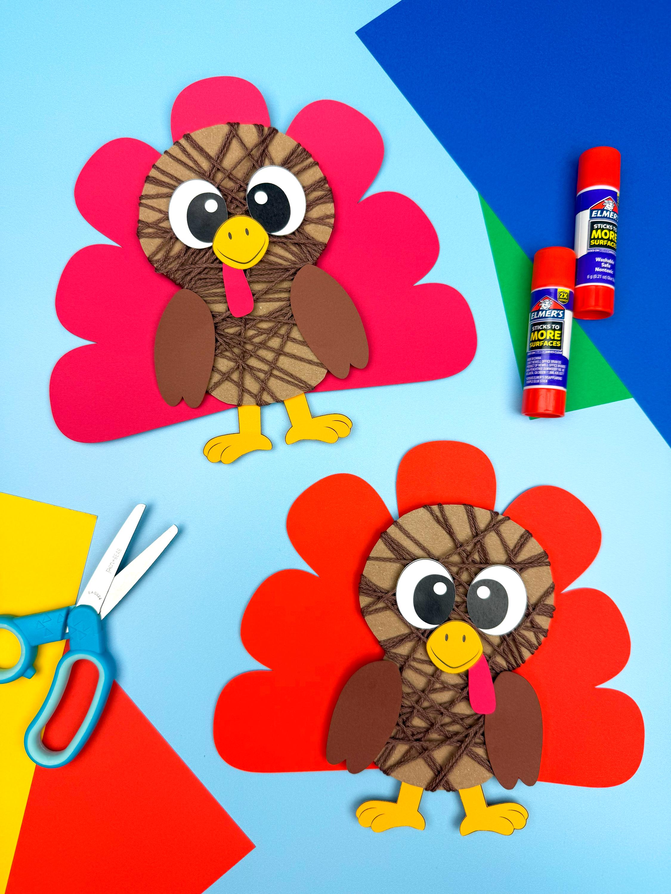40 Thanksgiving Crafts: Fun and Festive Projects for Kids 34 Yarn Turkey Craft Kids Love Thanksgiving Fine Motor Activity With…