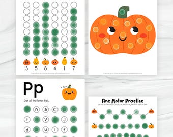 Pumpkin Do A Dot Printables | Pre K Dot Pages for Fall | Bingo Dauber Pages for Kids