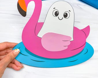 Summerween Ghost Craft Template for Kids | Early Learner Craft Idea | Halloween in July Activity