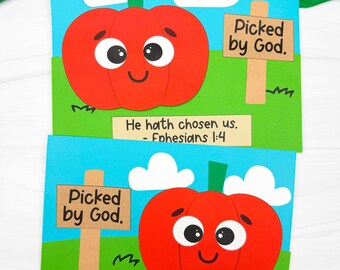 Pumpkin Bible Craft Template | Sunday School Fall Activity | Harvest Bible Lesson for Kids