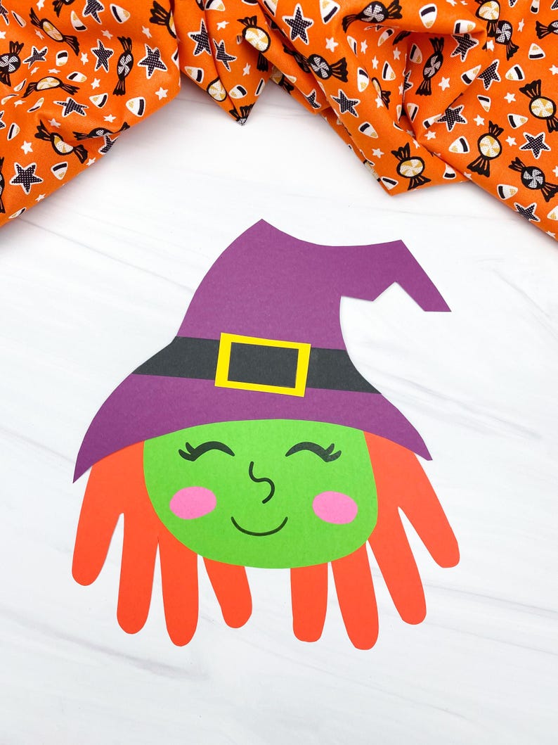 Handprint Witch Craft Template | Printable Halloween Activity for Kids ...