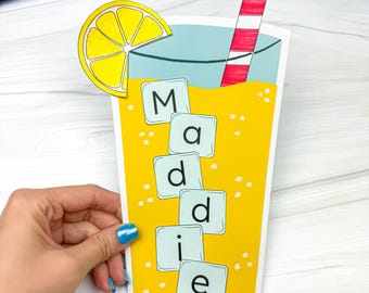 Lemonade Name Craft Template | Summer Kids Activity | Group Craft Option