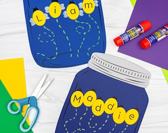 Firefly Name Craft Template | Early Learner Craft | Lightning Bug Craft For Kids